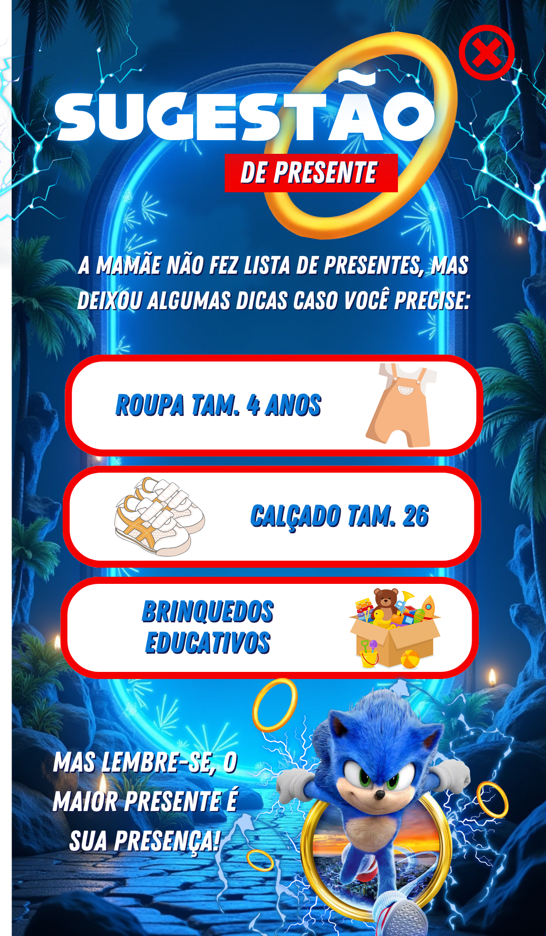 Sugestões de presente