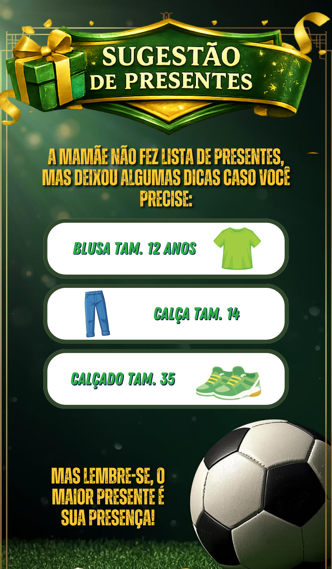 Sugestões de presente